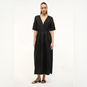 STAUD Black Midi Dress